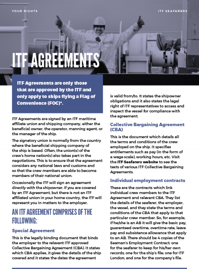 ITF Agreements | ITF Seafarers